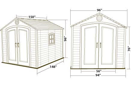 lifetime 8x12 plastic storage shed with floor 6402